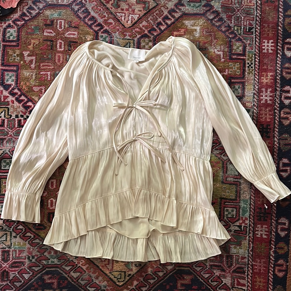 Cinq à Sept Cream Bow Blouse